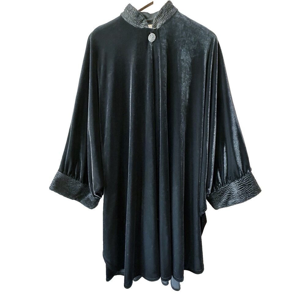 J.R. Nites Velvet Cloak Cape Coat Jacket Whimsigoth Gothic Vintage Holiday Black